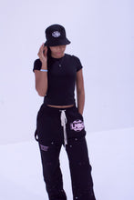 Load image into Gallery viewer, F/W ‘25 Black Sweatpants w/ Pink Logo- Handpainted
