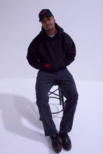 Load image into Gallery viewer, F/W ‘25 Black Hoodie- Hawks Red/White Stitching
