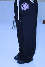 Load image into Gallery viewer, F/W ‘25 Black Sweatpants w/ Pink Logo- Handpainted
